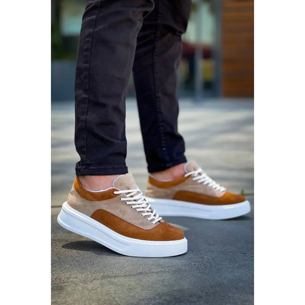 Kb-005 Kuback Vizon Taba Süet Bağcıklı  Günlük Erkek  Ayakkabı (Numara: 42)