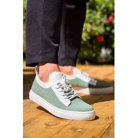 Kb-110  Kuback Yeşil Triko Yüksek Taban Bağcıklı Günlük Erkek Ayakkabı (Numara: 44)