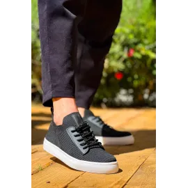 Kb-110  Kuback Back Siyah Triko Yüksek Taban Bağcıklı Günlük Erkek Ayakkabı (Numara: 40)