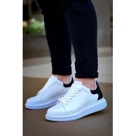 Kb-X500  Kuback Bağcıklı Beyaz Siyah  Günlük Erkek Ayakkabı (Numara: 44)