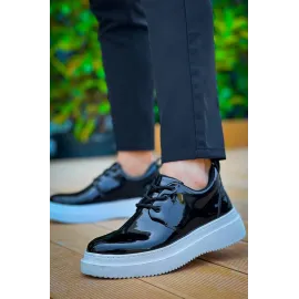 Kb-X3  Kuback Siyah Rugan  Bağcıklı  Günlük Erkek  Ayakkabı (Numara: 44)