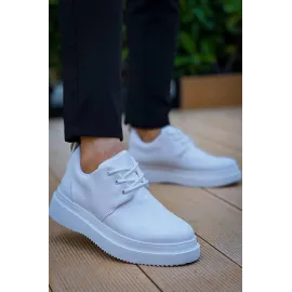 Kb-X3  Kuback Beyaz Cilt Bağcıklı  Günlük Erkek  Ayakkabı (Numara: 41)