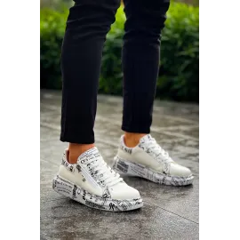 Kb-02  Kuback Bağcıklı Crocodile Beyaz Gazete Günlük Erkek Ayakkabı (Numara: 40)