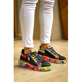 Kb-02  Kuback Bağcıklı Crocodile Siyah Kırmızı Günlük Erkek Ayakkabı (Numara: 41)