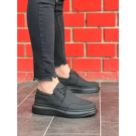 Kb-042  Kuback Bağcıklı Kömür Günlük Erkek Ayakkabı Siyah (Numara: 44)