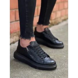 Kb-309  Kuback Kömür Fermuar Ve Bağcıklı  Günlük Erkek  Ayakkabı Siyah (Numara: 41)