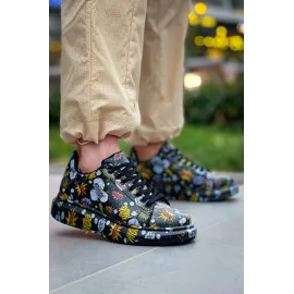 Kb-X500  Kuback Siyah Boom  Bağcıklı  Günlük Erkek  Ayakkabı (Numara: 37)