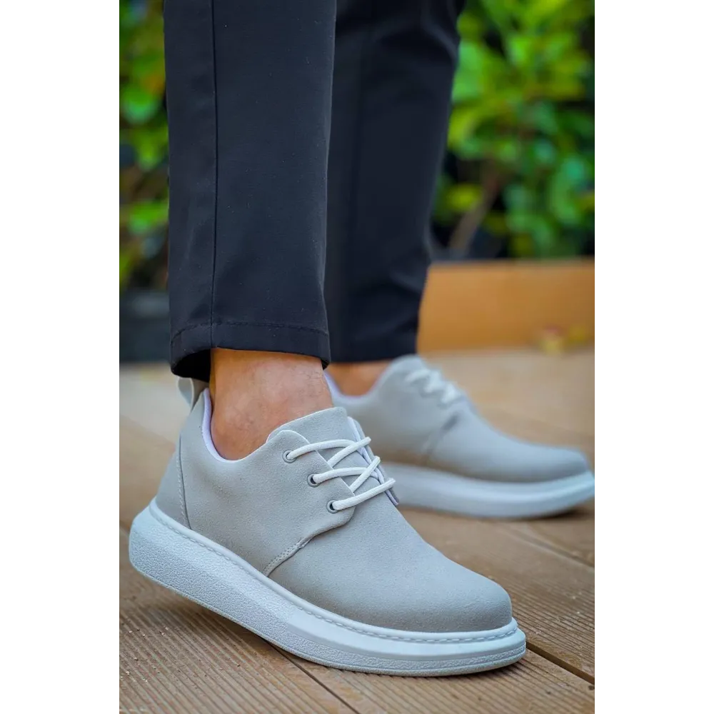 Kb-003 Kuback Gri Süet Bağcıklı  Günlük Erkek Ayakkabı (Numara: 41)
