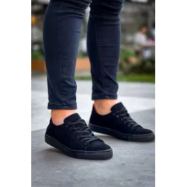 Kb-122   Kuback Siyah Süet Siyah Yüksek Taban Bağcıklı Günlük Erkek Ayakkabı (Numara: 44)