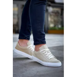 Kb-122   Kuback Bej Süet Yüksek Taban Bağcıklı Günlük Erkek Ayakkabı (Numara: 40)