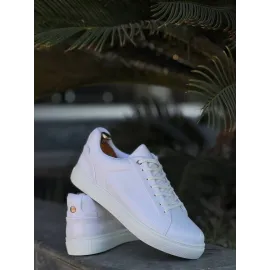 Kb-Bx1  Kuback Beyaz Cilt Yüksek Beyaz Taban Günlük Erkek Ayakkabı (Numara: 40)