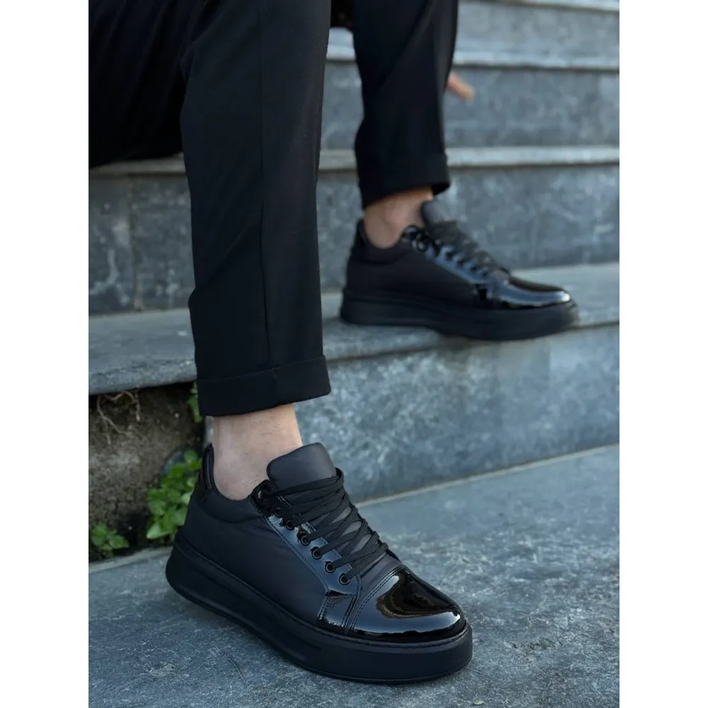 Kb-X46 Kuback Siyah Rugan Yüksek Siyah Taban Günlük Spor Ayakkabı (Numara: 44)