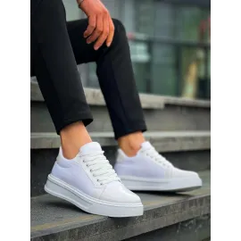 Kb-X46 Kuback Beyaz Rugan Yüksek Beyaz Taban Günlük Spor Ayakkabı (Numara: 44)