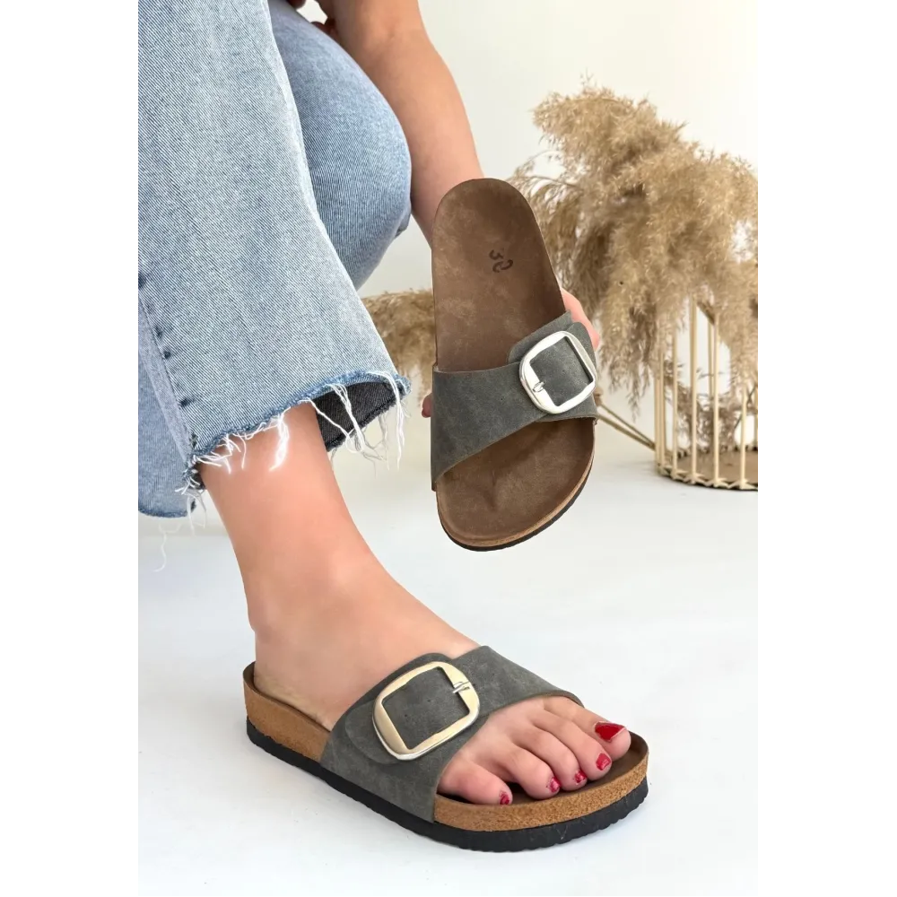 Zooy Yeşil Nubuk Terlik (Numara: 37)