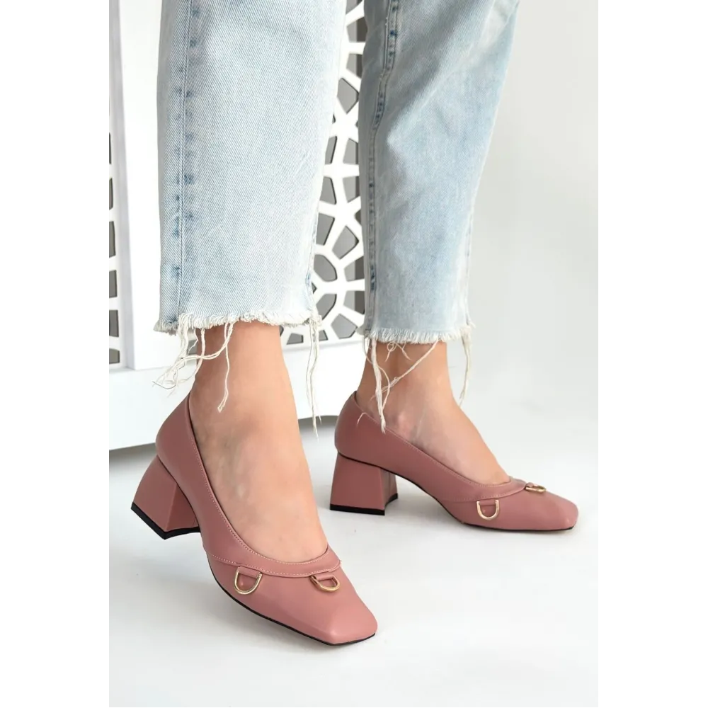 Cande Pudra Cilt Topuklu Ayakkabı (Numara: 37)