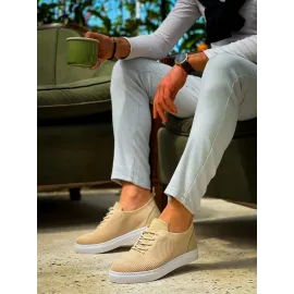 Kb-101 Kuback Bej Triko Bağcıklı Günlük Erkek Ayakkabı (Numara: 40)