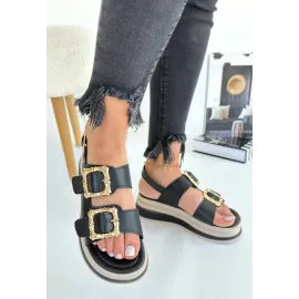 Stan Siyah Cilt Sandalet (Numara: 36)