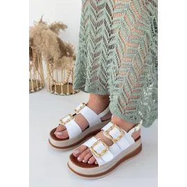 Stan Beyaz Cilt Sandalet (Numara: 37)