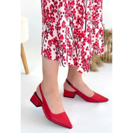 Morji Kırmızı Cilt Topuklu Ayakkabı (Numara: 39)