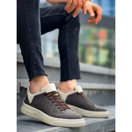 Kb-X204 Kuback Taba Bej Keten Bej Yüksek Taban Günlük Erkek Spor Ayakkabı (Numara: 41)