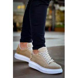 Kb047  Kuback Bej Süet Günlük Erkek  Ayakkabı (Numara: 43)