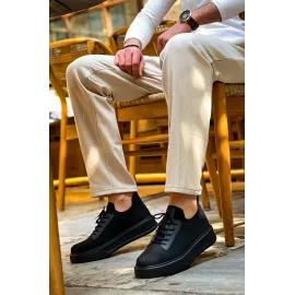 Kb-116 Kuback Siyah Siyah Taban Bağcıklı Triko Günlük Erkek Ayakkabı Kömür (Numara: 42)