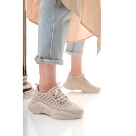 Ante Bej Triko Bağcıklı Spor Ayakkabı (Numara: 39)