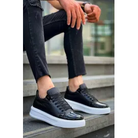 Kb-X46 Kuback Siyah Rugan Bağcıklı  Günlük Erkek Ayakkabı (Numara: 44)