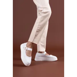 Lunni Beyaz Keten Spor Ayakkabı (Numara: 38)
