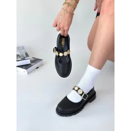 Okira Siyah Cilt Oxford Ayakkabı (Numara: 39)