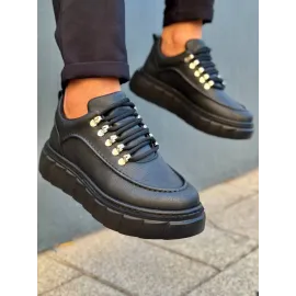 Kb-X10 Kuback Kömür Cilt Yüksek Taban Günlük Spor Ayakkabı (Numara: 44)