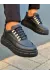 Kb-X10 Kuback Kömür Cilt Yüksek Taban Günlük Spor Ayakkabı (Numara: 43)