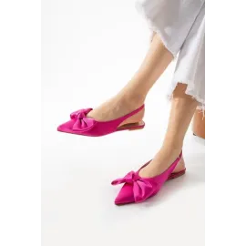 Cenya Fuşya Saten Babet Ayakkabı (Numara: 39)