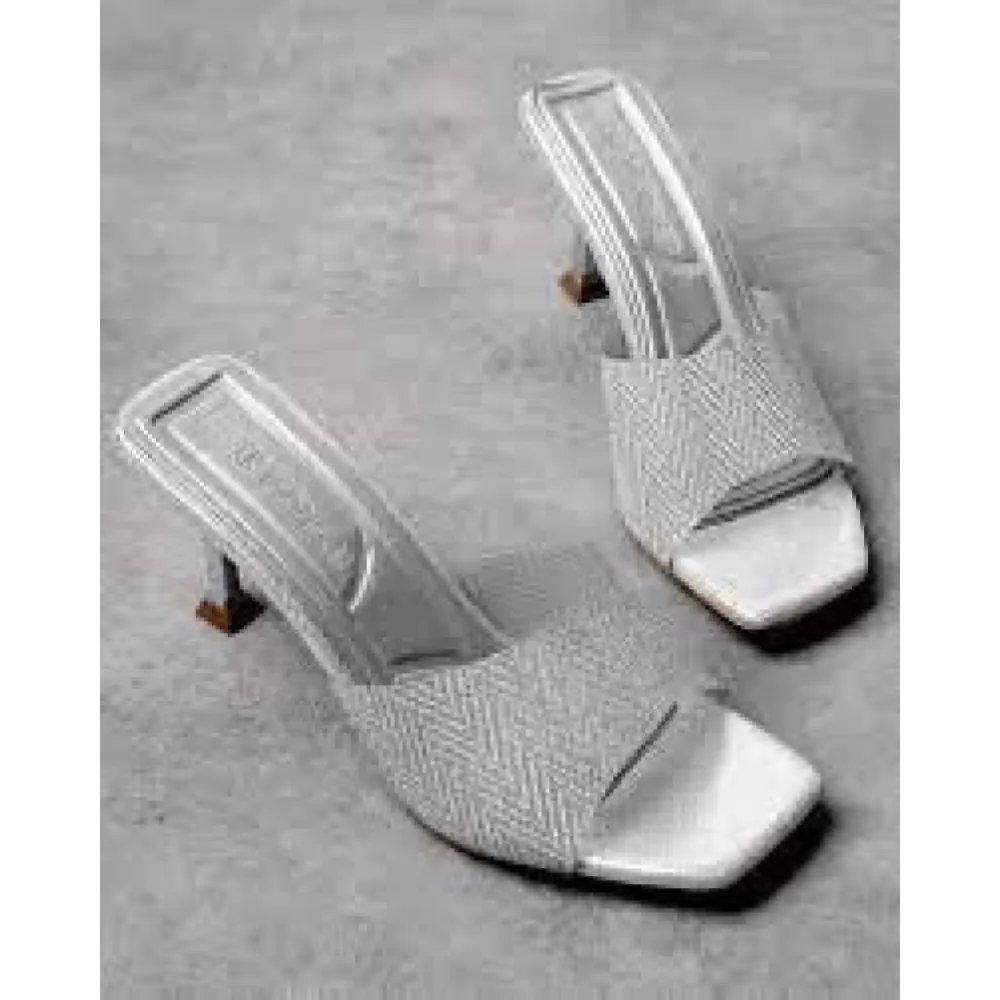 Luart Platin Simli Topuklu Terlik (Numara: 40)