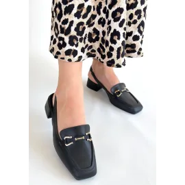 Joone Siyah Cilt Topuklu Ayakkabı (Numara: 40)