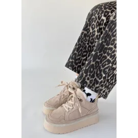 Muden Bej Süet Bağcıklı Bot (Numara: 40)