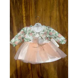 9-18 Aylık Prenses Elbise Pudra (Beden: 9-12)