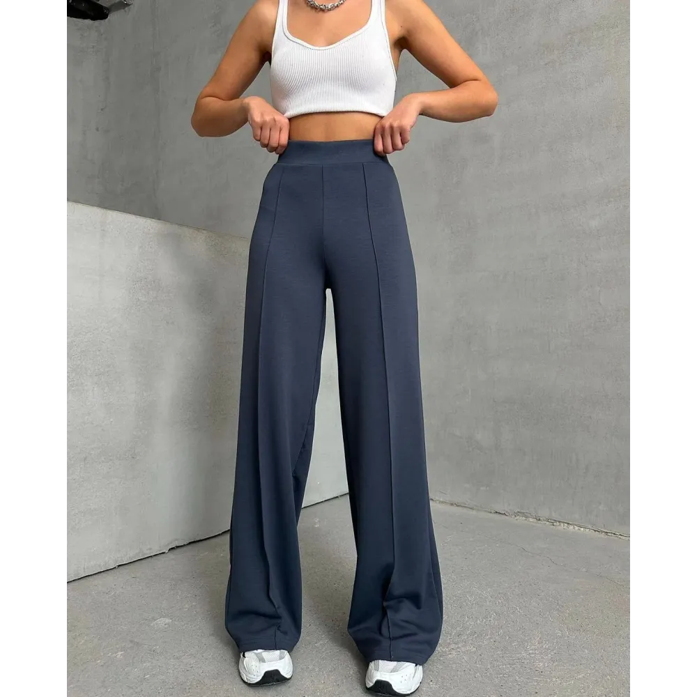 Önü Çımalı Pantolon Füme (Beden: Xxl)