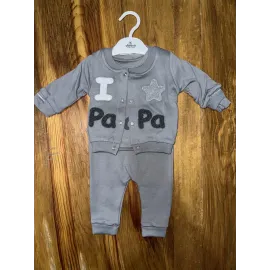 3-12 Aylık Üçlü Kolej Ceketli Takım Gri (Beden: 0-3)