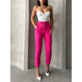 Kemerli Havuç Pantolon Fuşya (Beden: M)