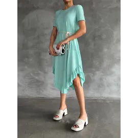 Kuşaklı Elbise Mavi (Beden: Standart)