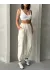 Jogger Lastik Paça Pantolon Bej (Beden: L)