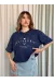 Clfrn Baskılı Tişört Lacivert (Beden: M)