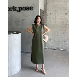 Vatkalı Elbise Haki (Beden: S)