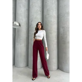 Kancalı Pantolon Bordo (Beden: M)