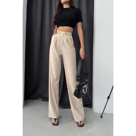 Kancalı Pantolon Krem (Beden: M)