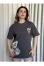Baskılı Ayıcıklı Tişört Antrasit (Beden: L)