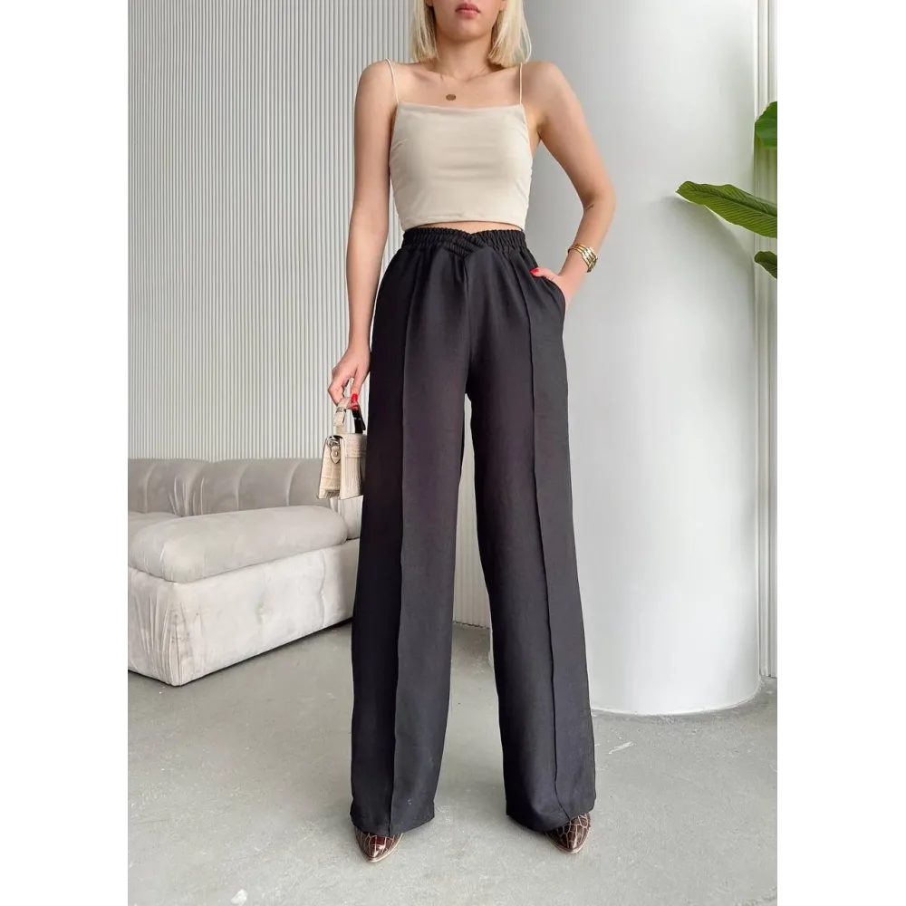 Beli Çapraz Pantolon Siyah (Beden: S)