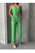 Palazzo Pantolonlu Alt Üst Takım Yeşil (Beden: S)