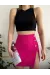 Üç Taşlı Mini Etek Fuşya (Beden: M)